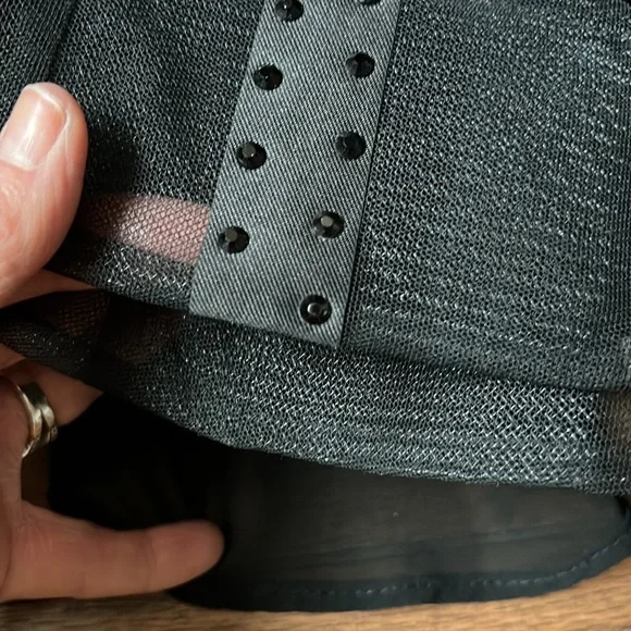 Alberto Makali Black Mesh, Ribbon and Crystal Studded Gown - Picture 8 of 13